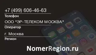 Кто звонил с 4996064663 - регион и оператор
